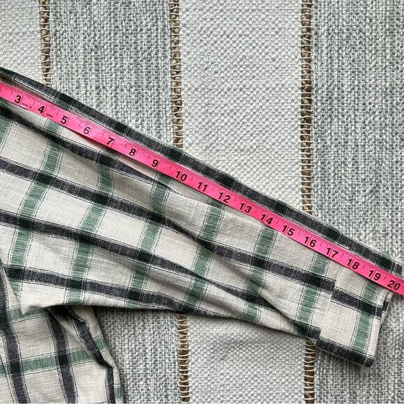 ZARA Green Cream Plaid Oversized Button Down Overshirt Shacket Womens Size Large - Picture 5 of 10